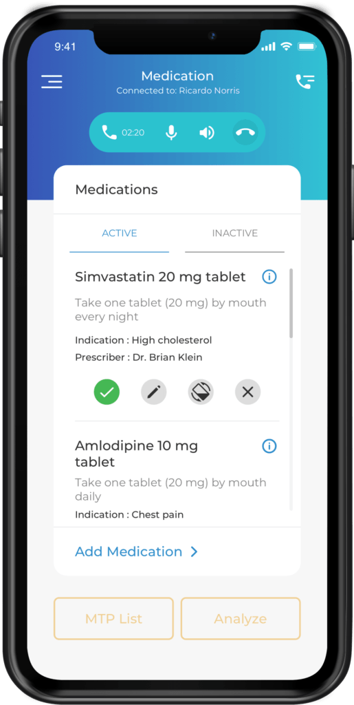 Verify patient's active medications as part of MTM service