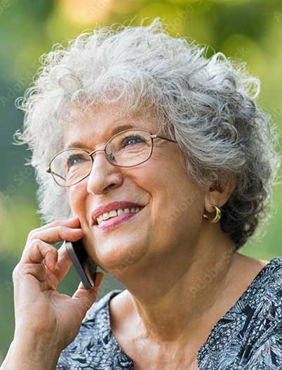 Older woman on phone