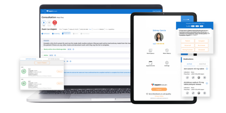 Aspen RxHealth platform on multiple devices